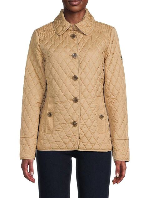 mens michael kors quilted jacket with wool sleeve|Michael Kors ladies padded coats.